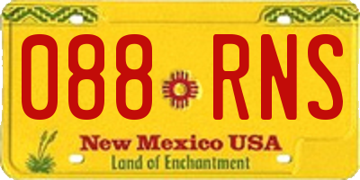 NM license plate 088RNS