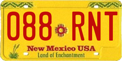 NM license plate 088RNT