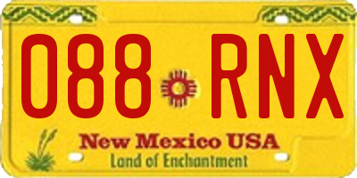 NM license plate 088RNX