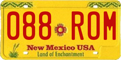 NM license plate 088ROM