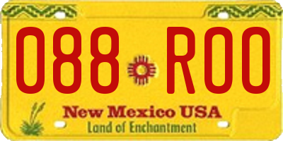 NM license plate 088ROO