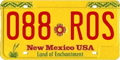 NM license plate 088ROS