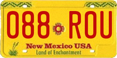 NM license plate 088ROU