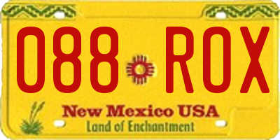 NM license plate 088ROX