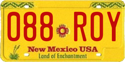 NM license plate 088ROY