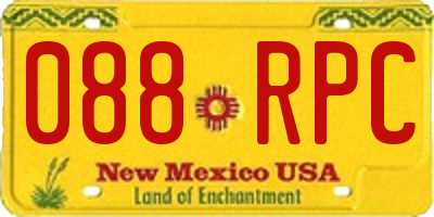 NM license plate 088RPC