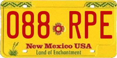 NM license plate 088RPE