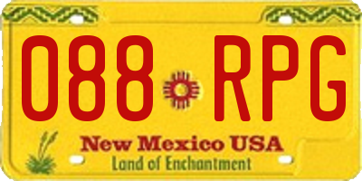 NM license plate 088RPG