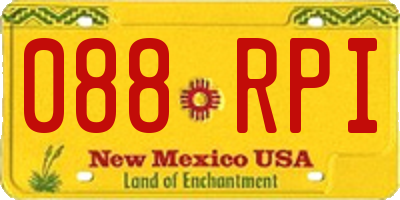 NM license plate 088RPI