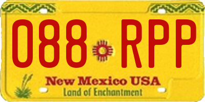 NM license plate 088RPP