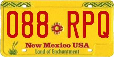 NM license plate 088RPQ
