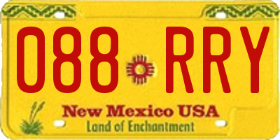 NM license plate 088RRY