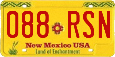 NM license plate 088RSN