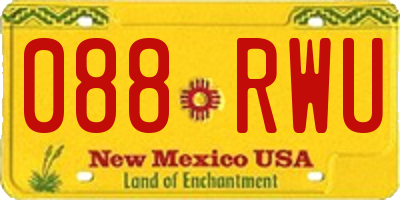 NM license plate 088RWU