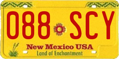 NM license plate 088SCY