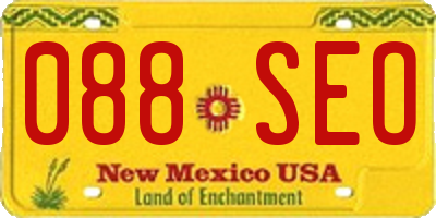 NM license plate 088SEO