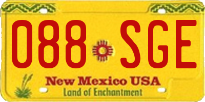 NM license plate 088SGE