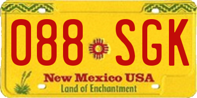 NM license plate 088SGK