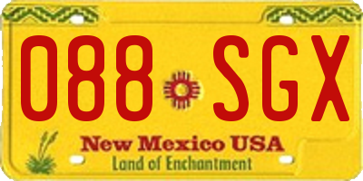NM license plate 088SGX