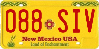 NM license plate 088SIV