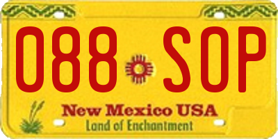 NM license plate 088SOP