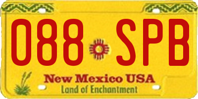 NM license plate 088SPB