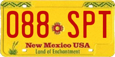 NM license plate 088SPT