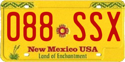 NM license plate 088SSX