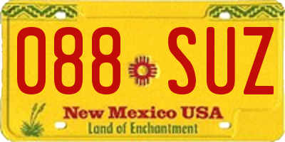 NM license plate 088SUZ