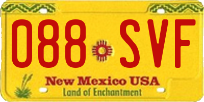 NM license plate 088SVF
