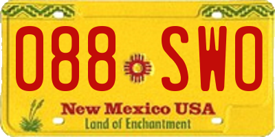 NM license plate 088SWO