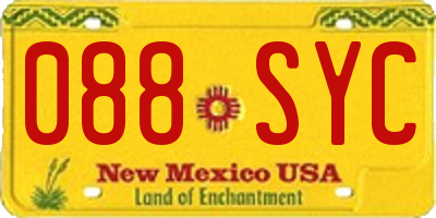 NM license plate 088SYC