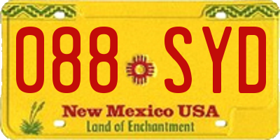 NM license plate 088SYD