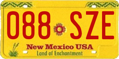 NM license plate 088SZE