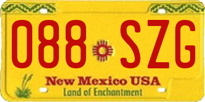 NM license plate 088SZG