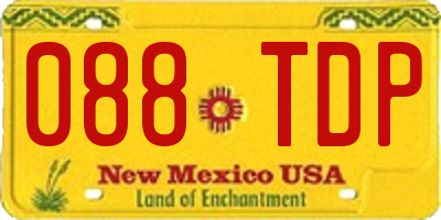 NM license plate 088TDP