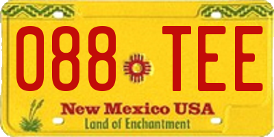 NM license plate 088TEE