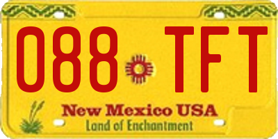 NM license plate 088TFT
