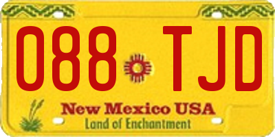NM license plate 088TJD