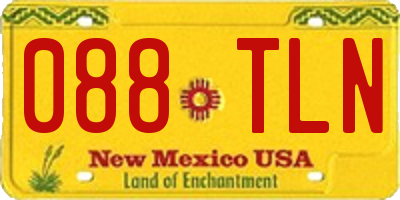 NM license plate 088TLN