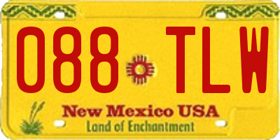 NM license plate 088TLW