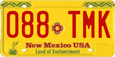 NM license plate 088TMK