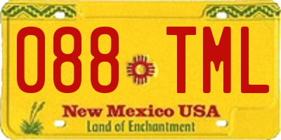 NM license plate 088TML
