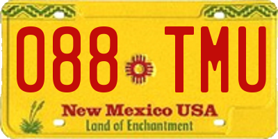 NM license plate 088TMU