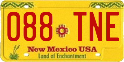 NM license plate 088TNE