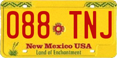 NM license plate 088TNJ