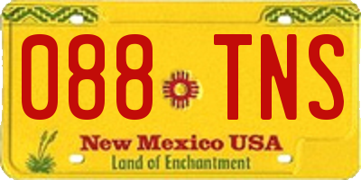 NM license plate 088TNS