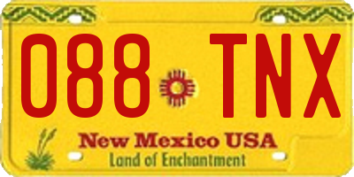 NM license plate 088TNX
