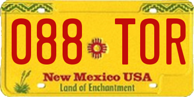 NM license plate 088TOR