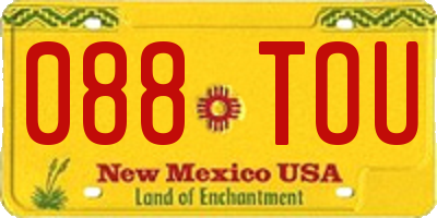 NM license plate 088TOU